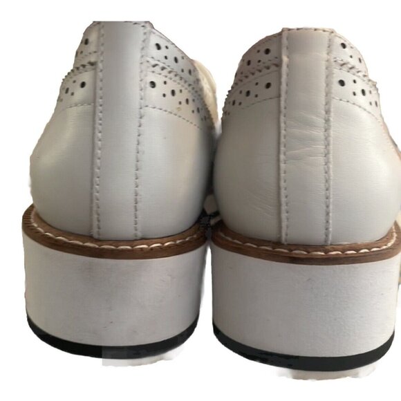 Shellys London Platform lace up Shoes White Leather Sneaker Made in Spain 9 - Picture 3 of 6